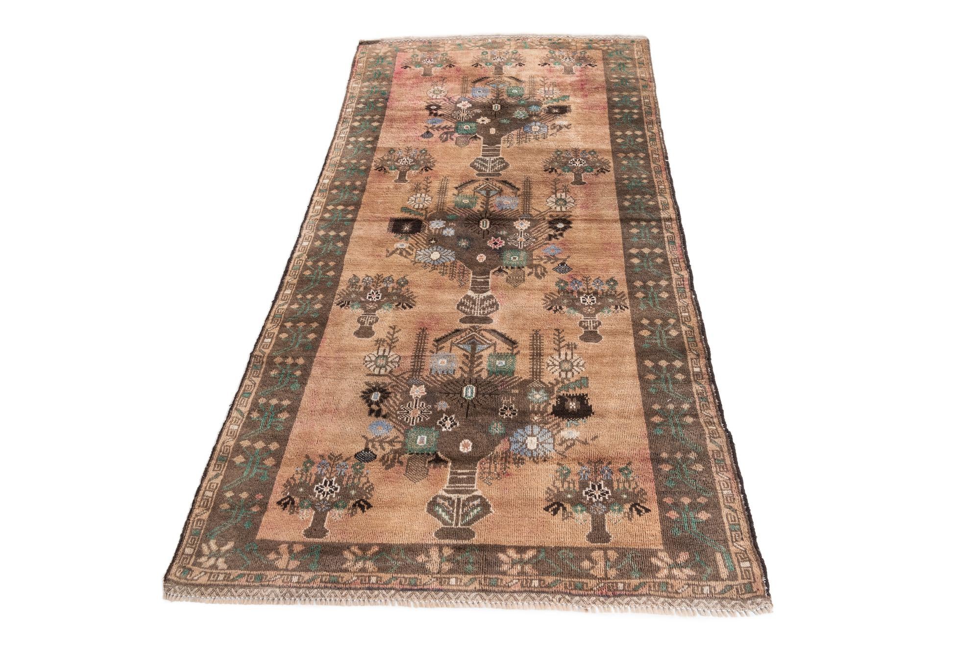 3' 6 x 7' 2 Hand Knotted Ultra Vintage Persian Wool Runner Rug