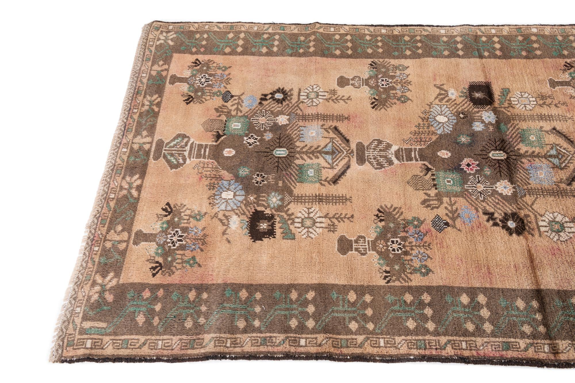3' 6 x 7' 2 Hand Knotted Ultra Vintage Persian Wool Runner Rug