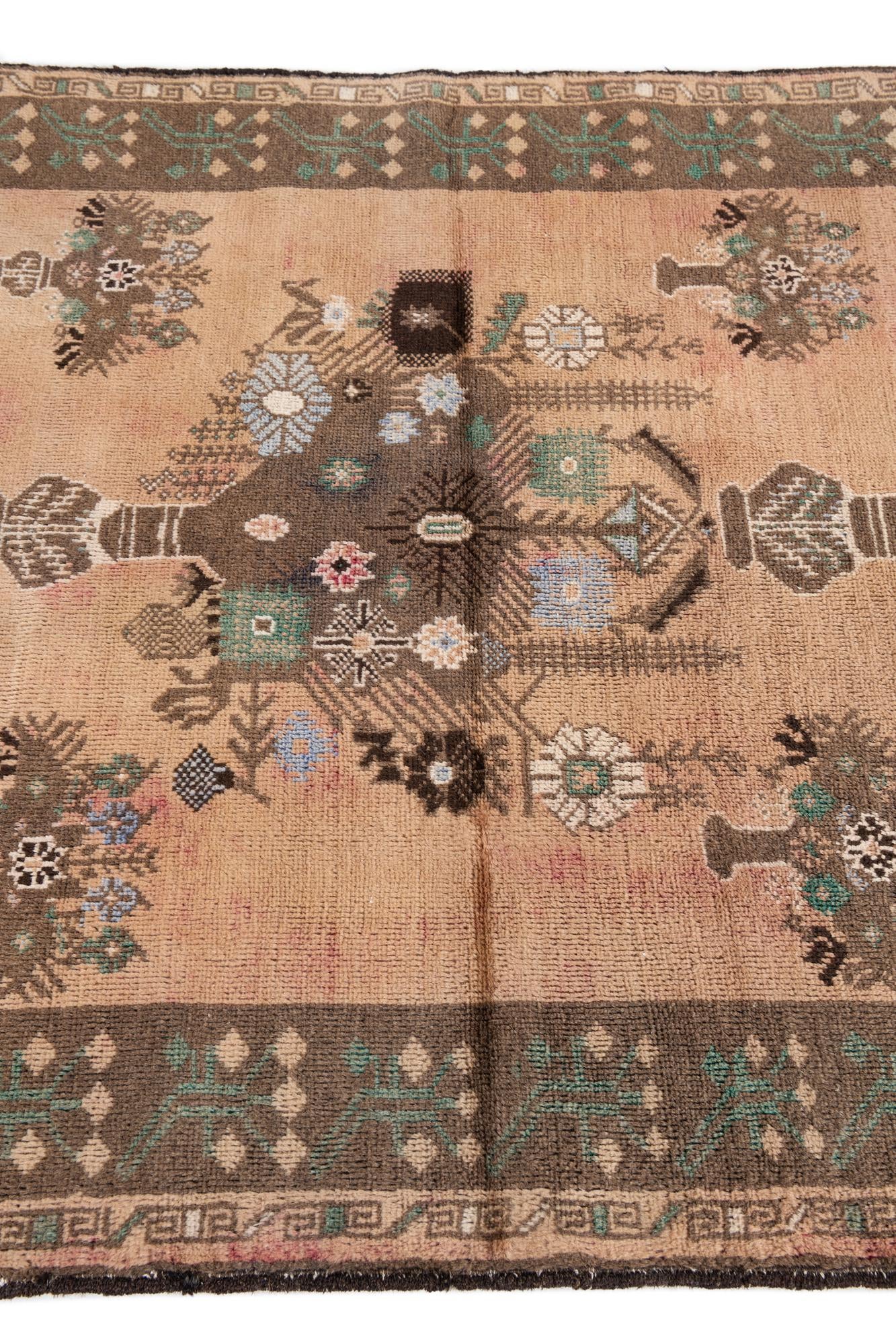 3' 6 x 7' 2 Hand Knotted Ultra Vintage Persian Wool Runner Rug