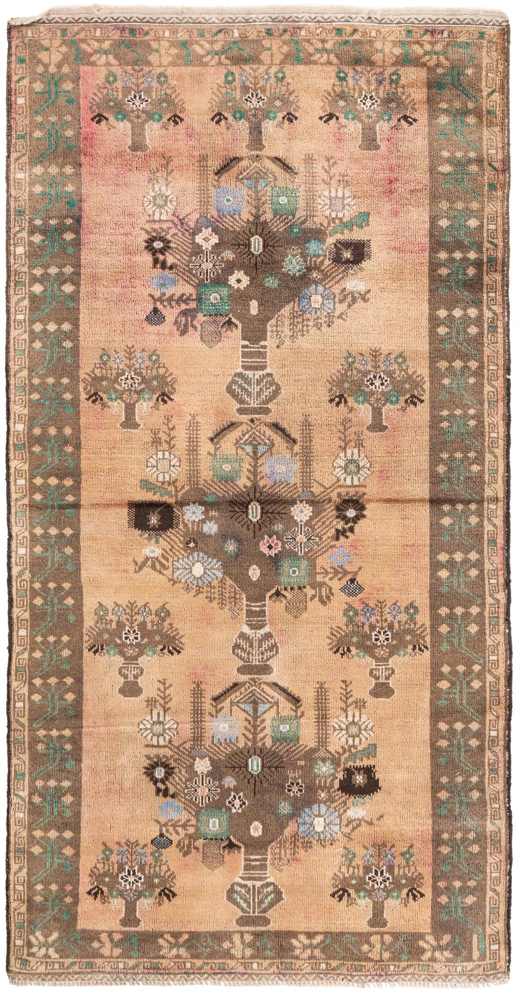 3' 6 x 7' 2 Hand Knotted Ultra Vintage Persian Wool Runner Rug