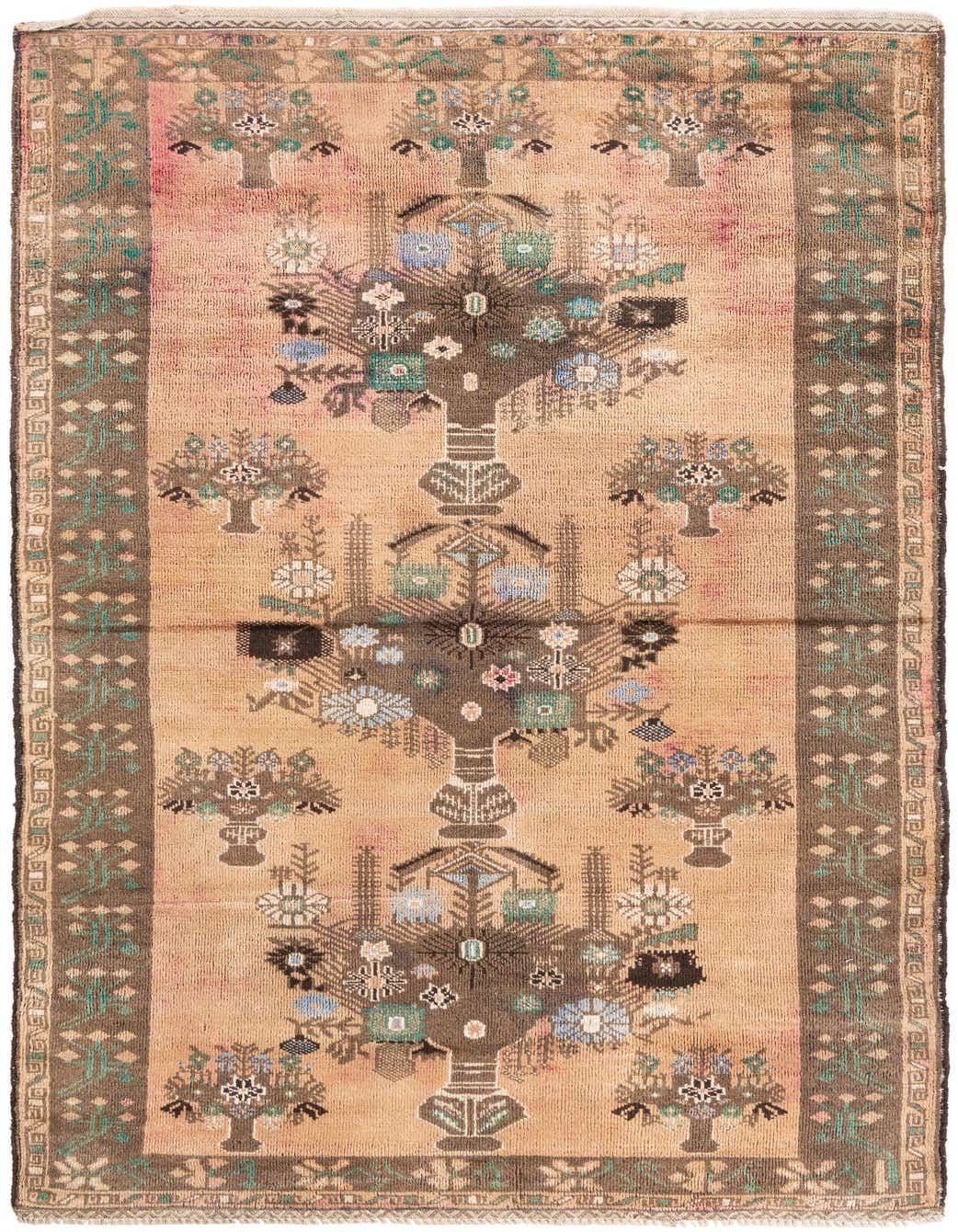 Primary image 3' 6 x 7' 2  Hand Knotted Ultra Vintage Persian Wool Runner Rug