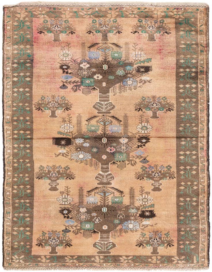 Detail image of 3' 6 x 7' 2 Hand Knotted Ultra Vintage Persian Wool Runner Rug