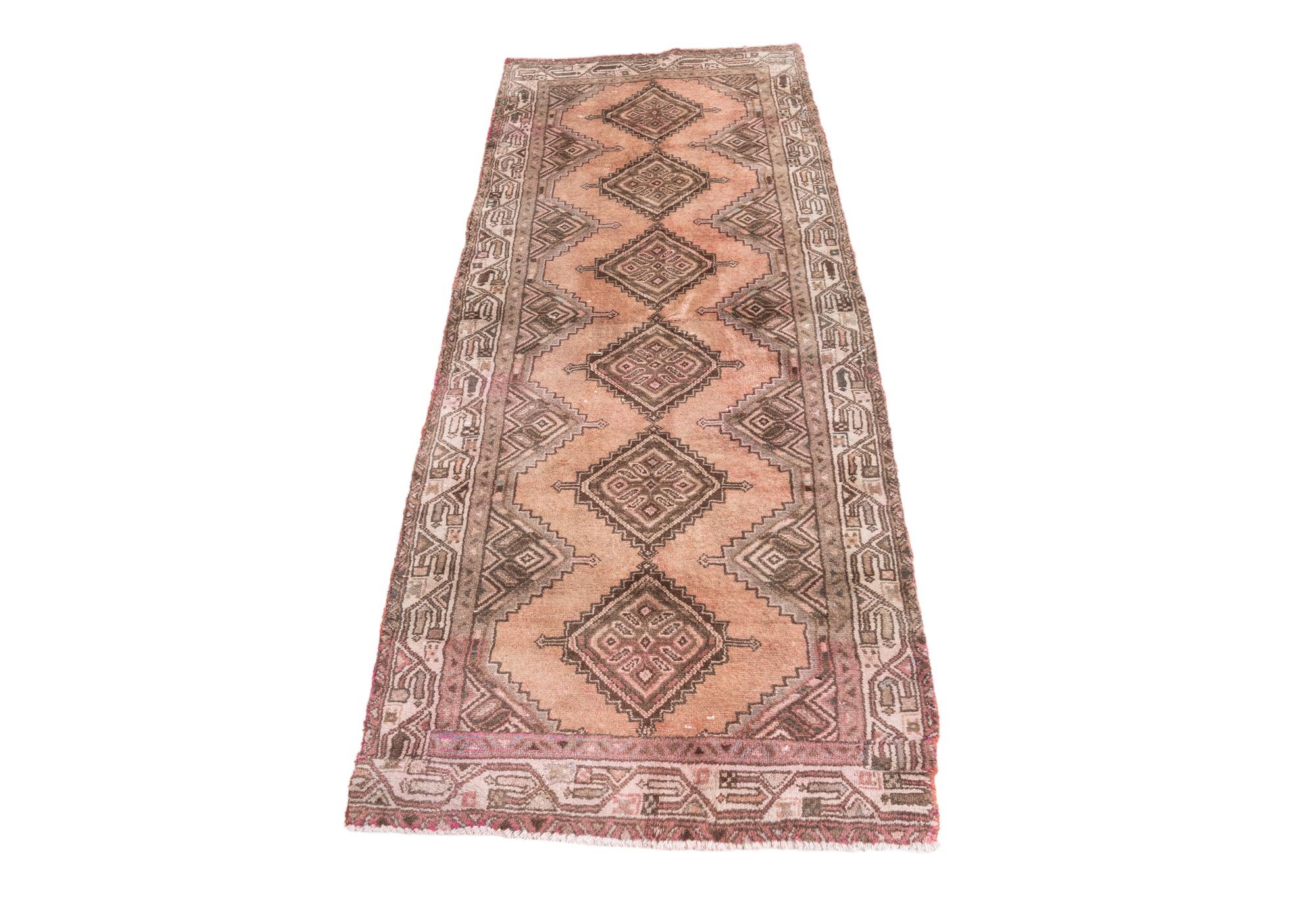 2' 6 x 6' 1 Hand Knotted Ultra Vintage Persian Wool Runner Rug