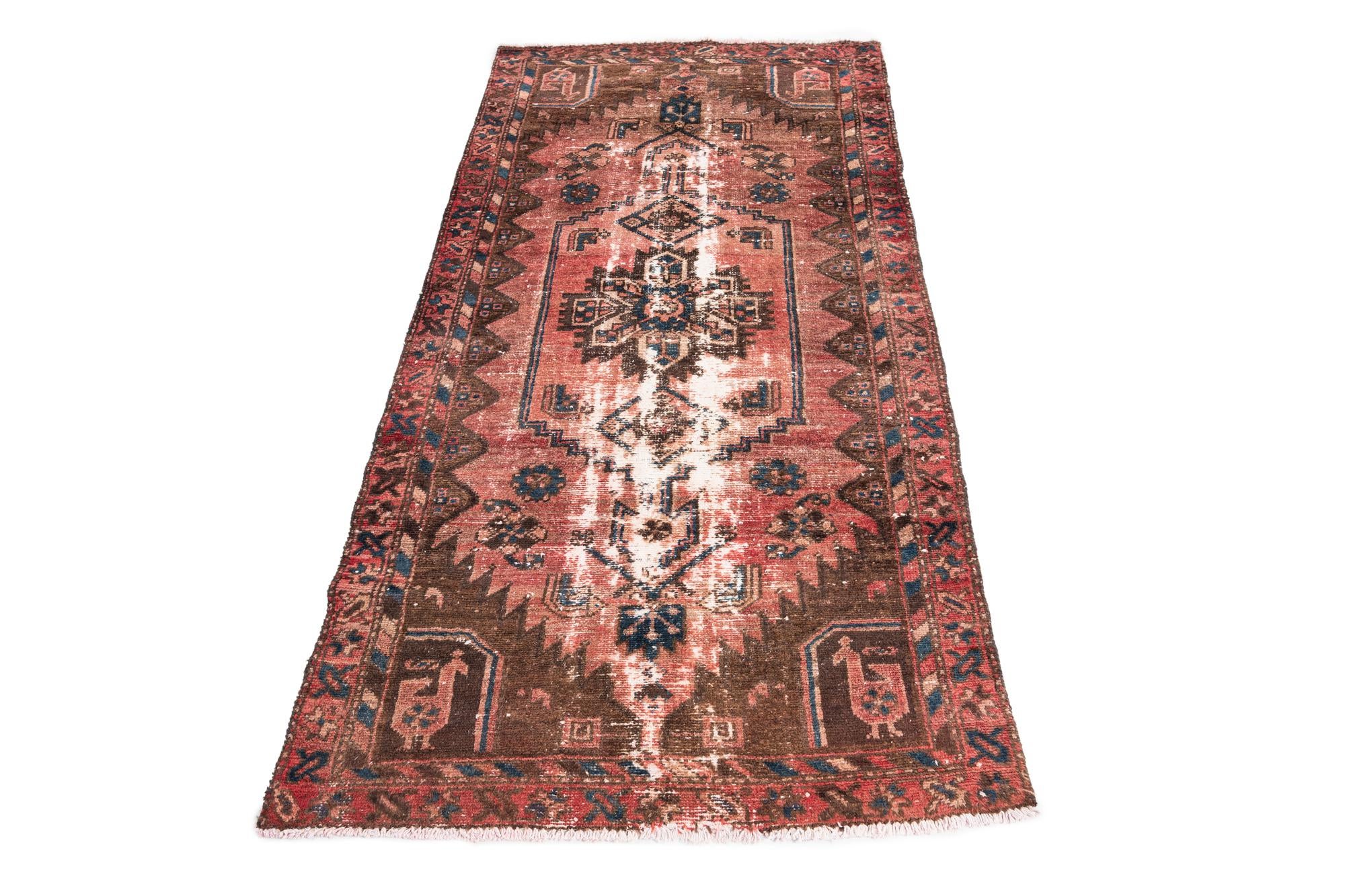 3' 3 x 6' 9 Hand Knotted Ultra Vintage Persian Wool Runner Rug