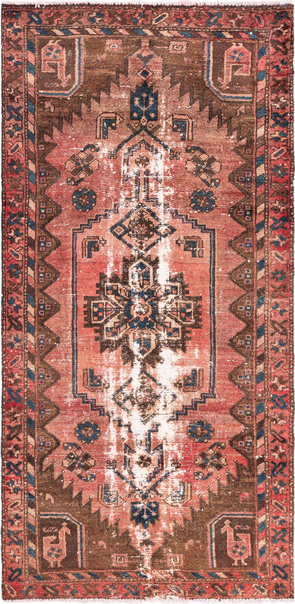 3' 3 x 6' 9 Hand Knotted Ultra Vintage Persian Wool Runner Rug