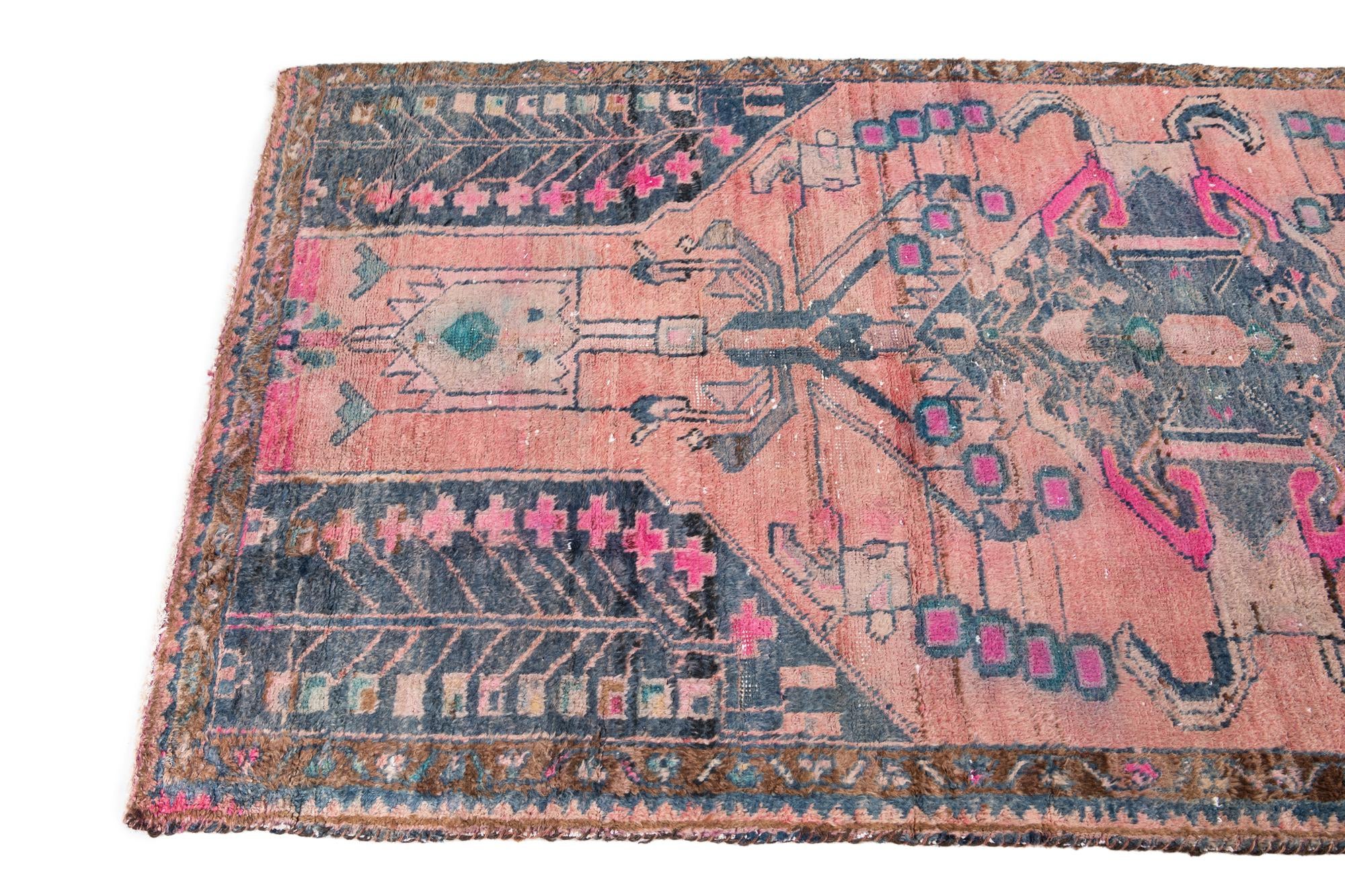 110cm x 240cm anudado a mano Ultra Vintage Alfombra Persa Lana Pasillera