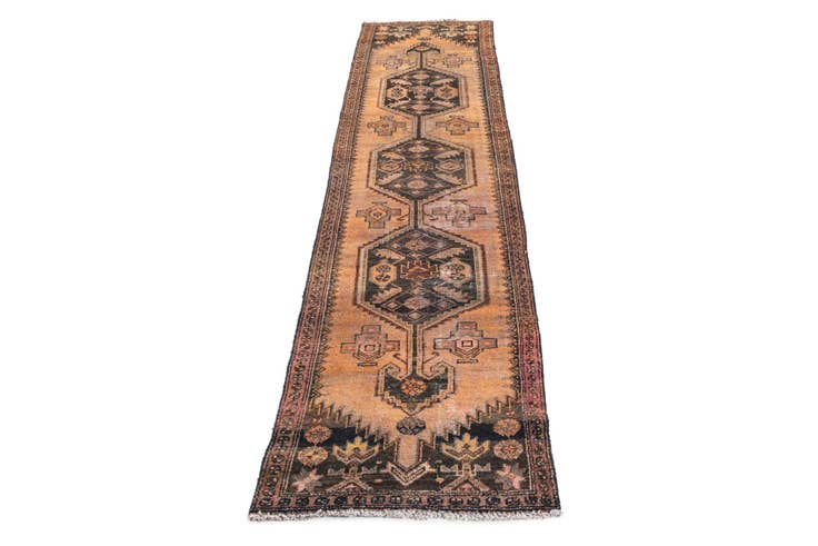 Detail image of 2' 3 x 9' Hand Knotted Ultra Vintage Persian Wool Runner Rug