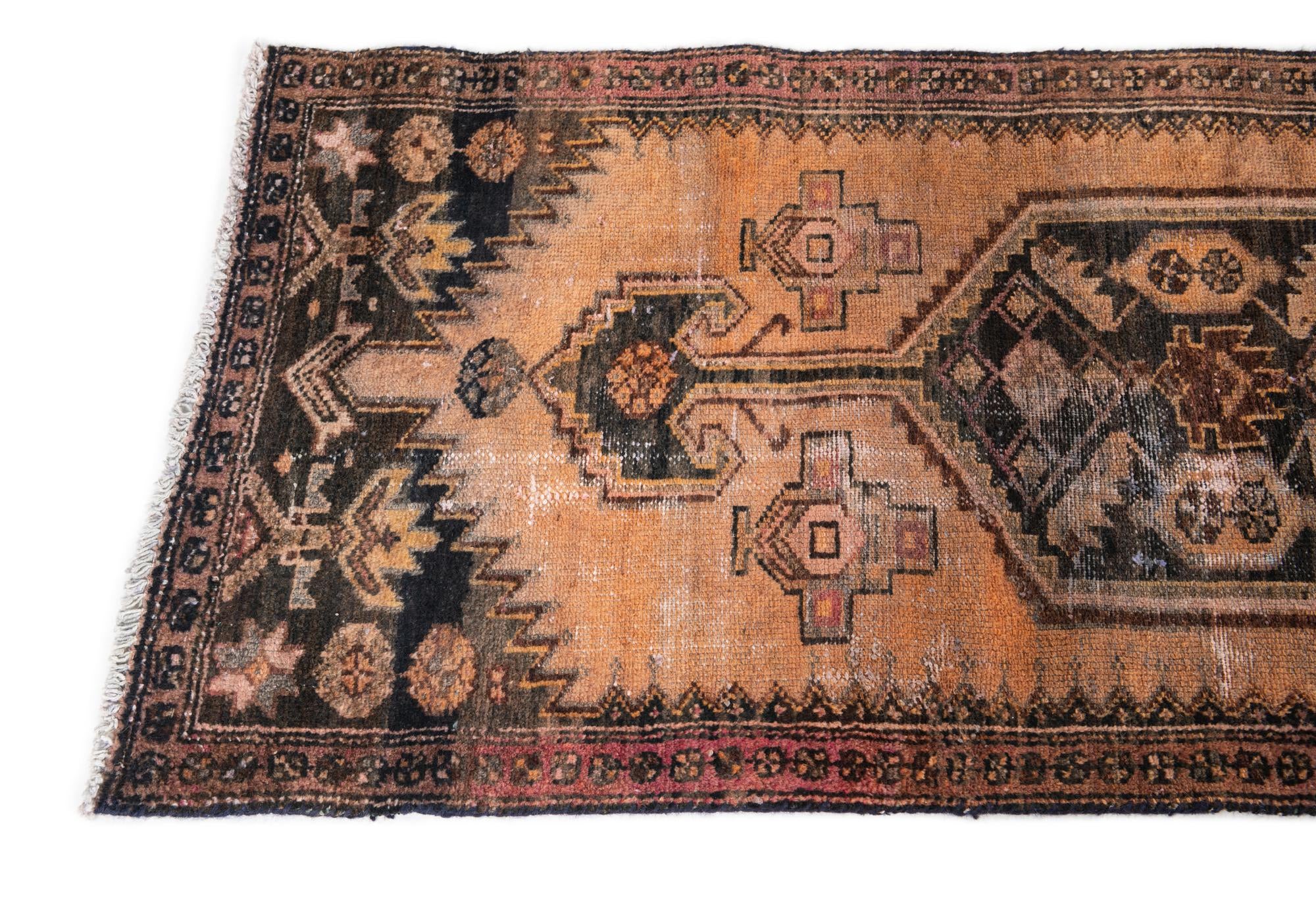 70cm x 275cm Hand Knotted Ultra Vintage Persian Wool Runner Rug