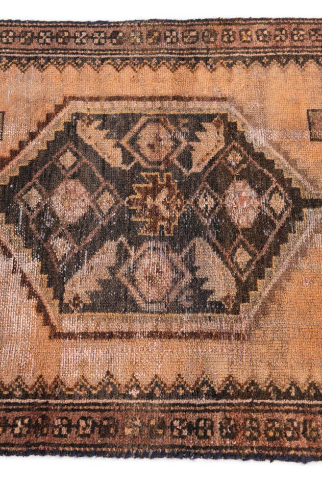 Detail image of 2' 3 x 9' Hand Knotted Ultra Vintage Persian Wool Runner Rug