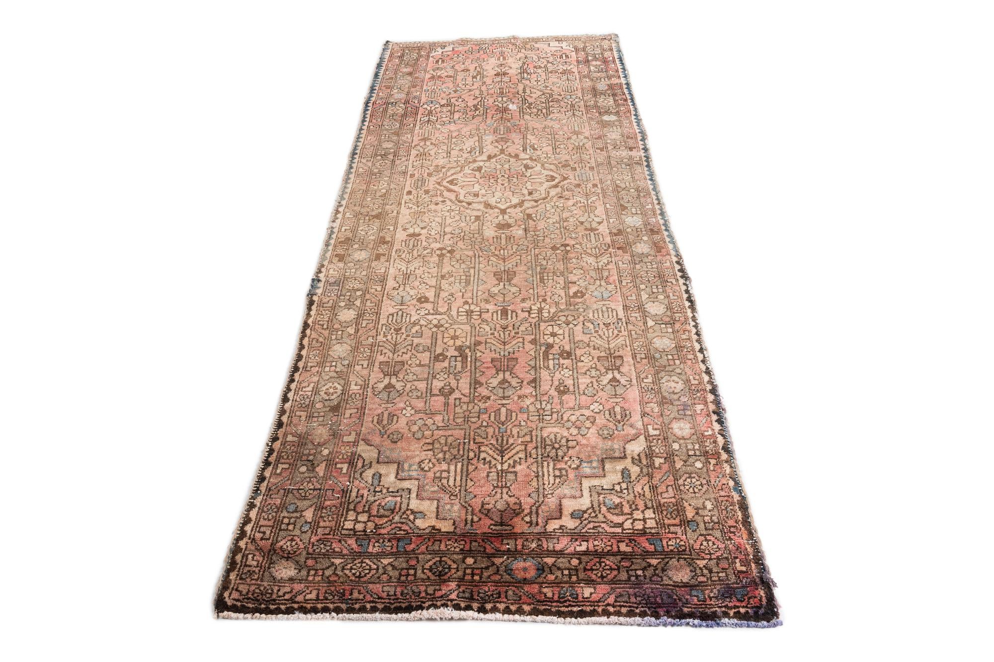 3' 10 x 9' 9 Hand Knotted Ultra Vintage Persian Wool Runner Rug