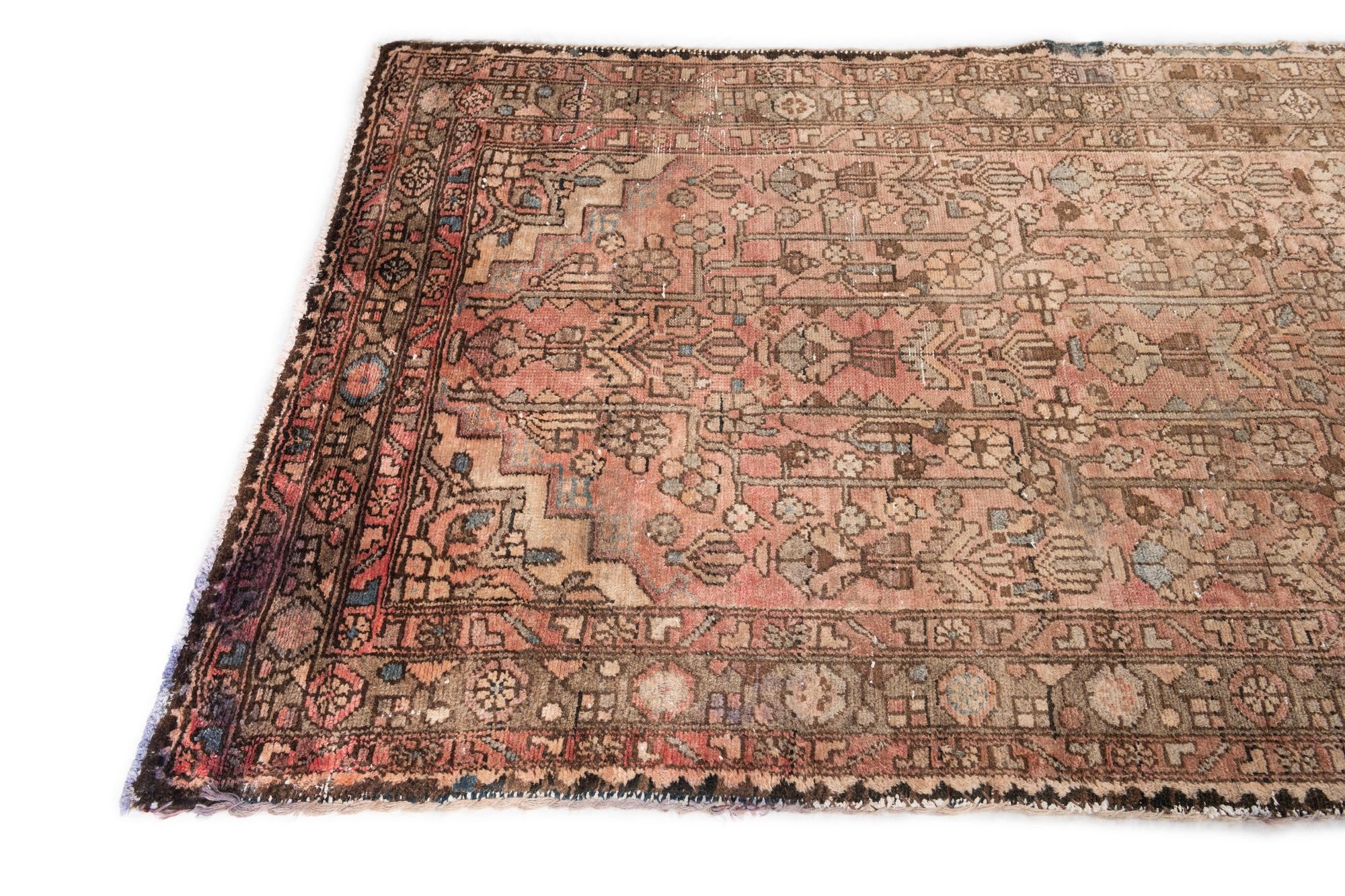 3' 10 x 9' 9 Hand Knotted Ultra Vintage Persian Wool Runner Rug