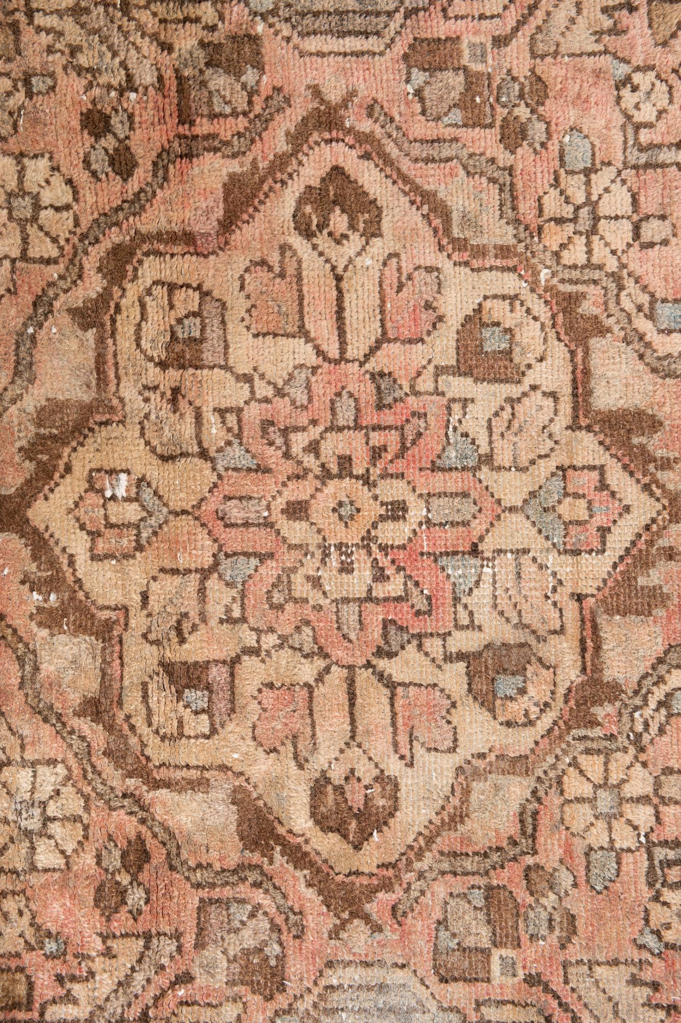 3' 10 x 9' 9 Hand Knotted Ultra Vintage Persian Wool Runner Rug