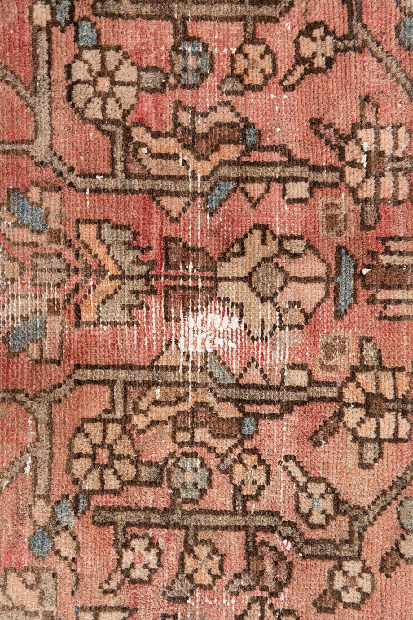 3' 10 x 9' 9 Hand Knotted Ultra Vintage Persian Wool Runner Rug