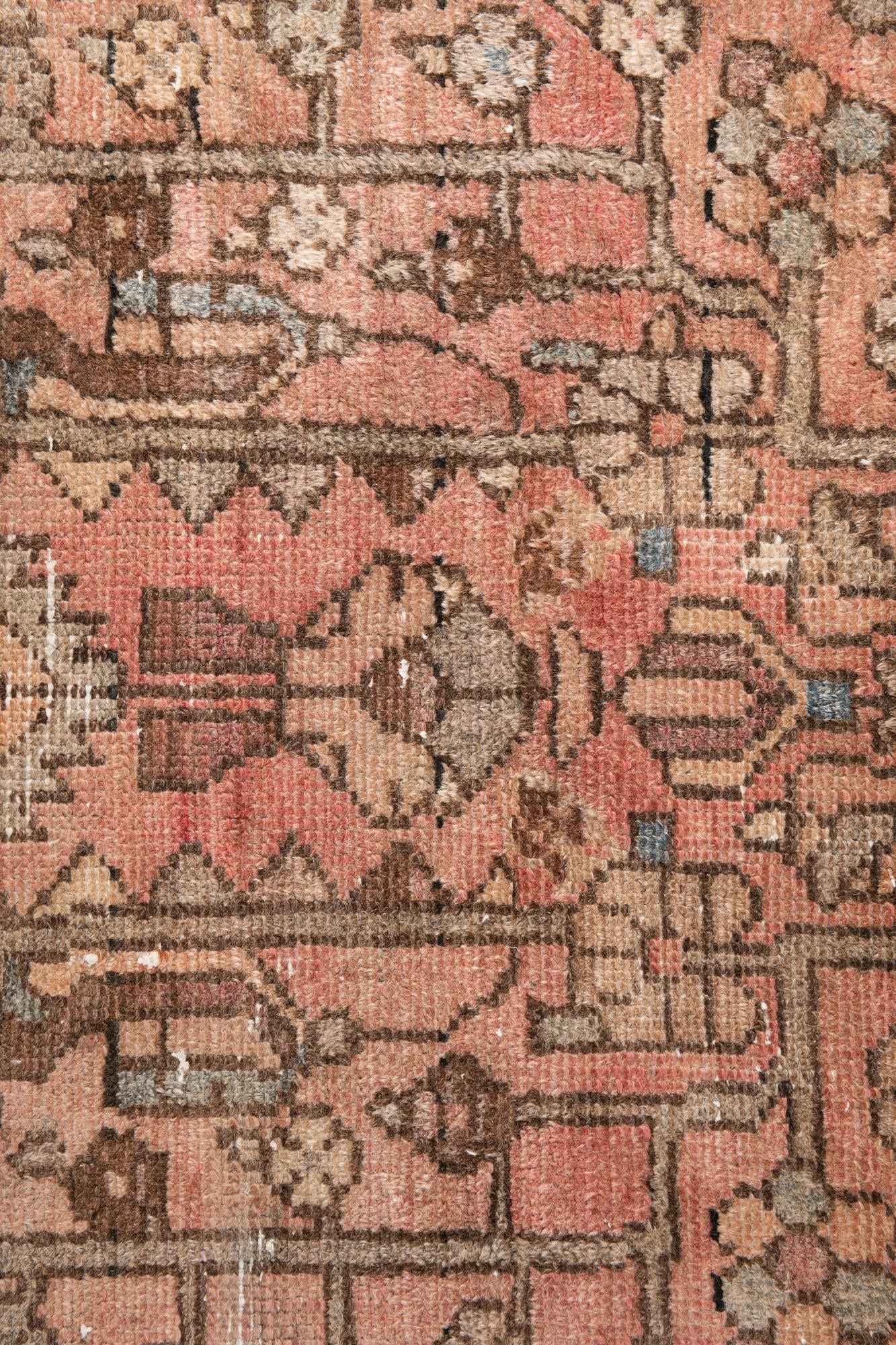 3' 10 x 9' 9 Hand Knotted Ultra Vintage Persian Wool Runner Rug