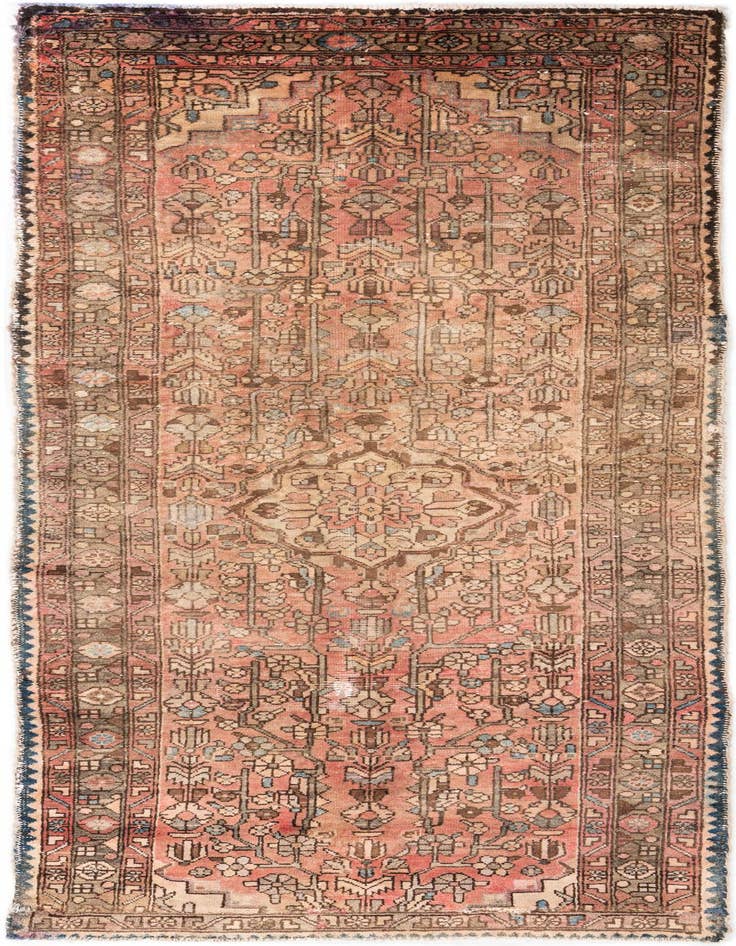 Detail image of 3' 10 x 9' 9 Hand Knotted Ultra Vintage Persian Wool Runner Rug