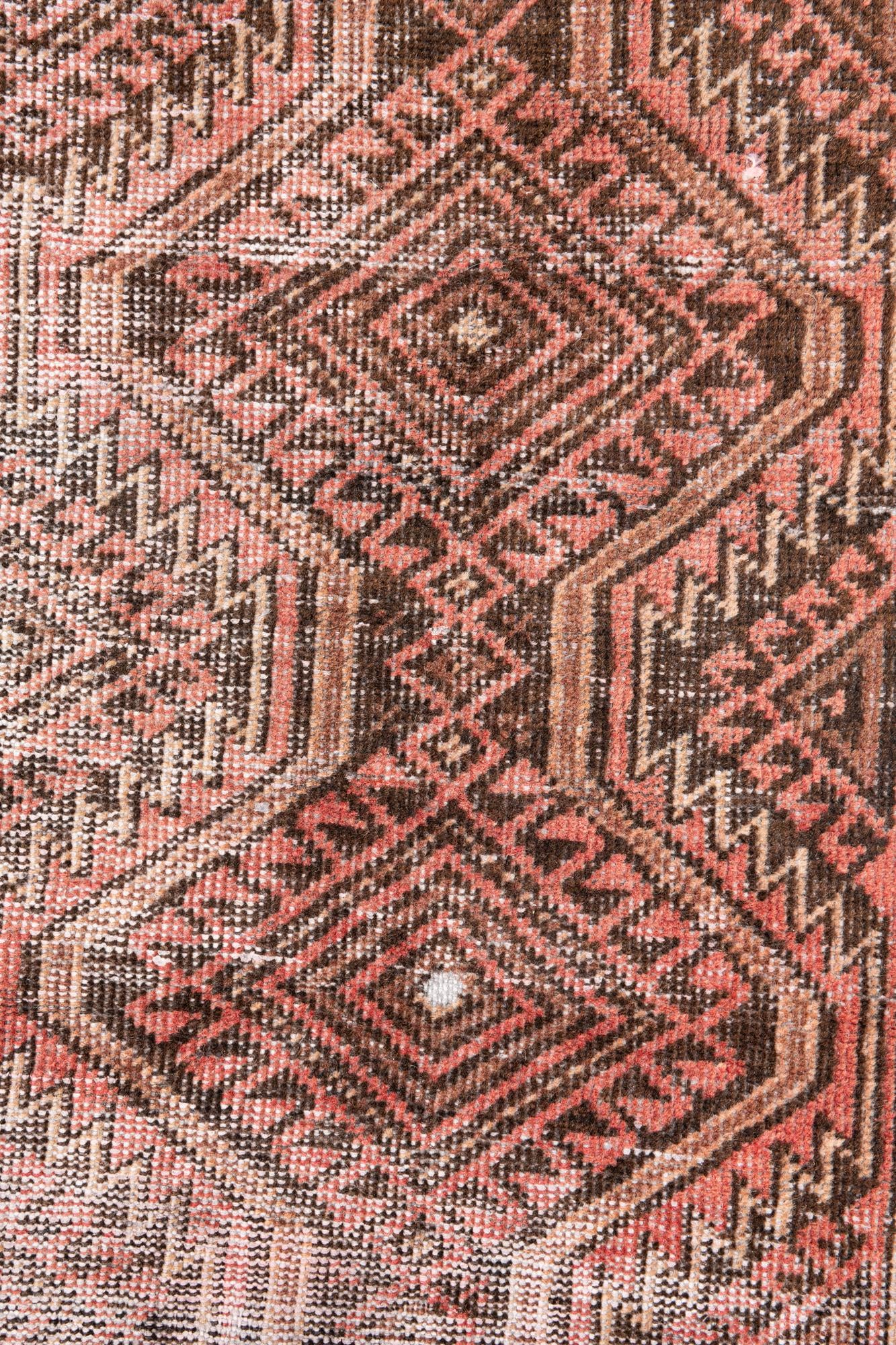 3' 7 x 7' 6 Hand Knotted Ultra Vintage Persian Wool Runner Rug