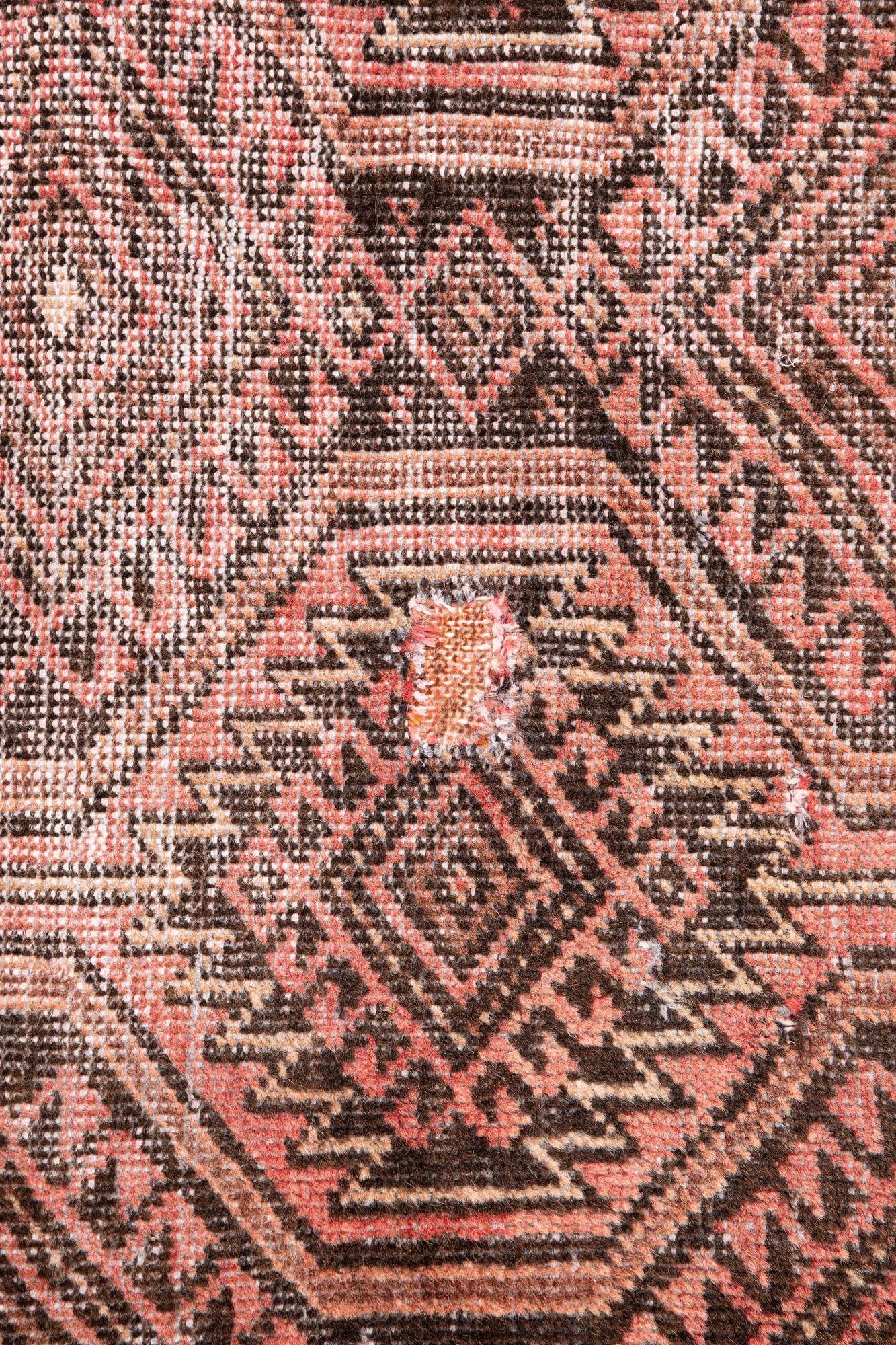 3' 7 x 7' 6 Hand Knotted Ultra Vintage Persian Wool Runner Rug