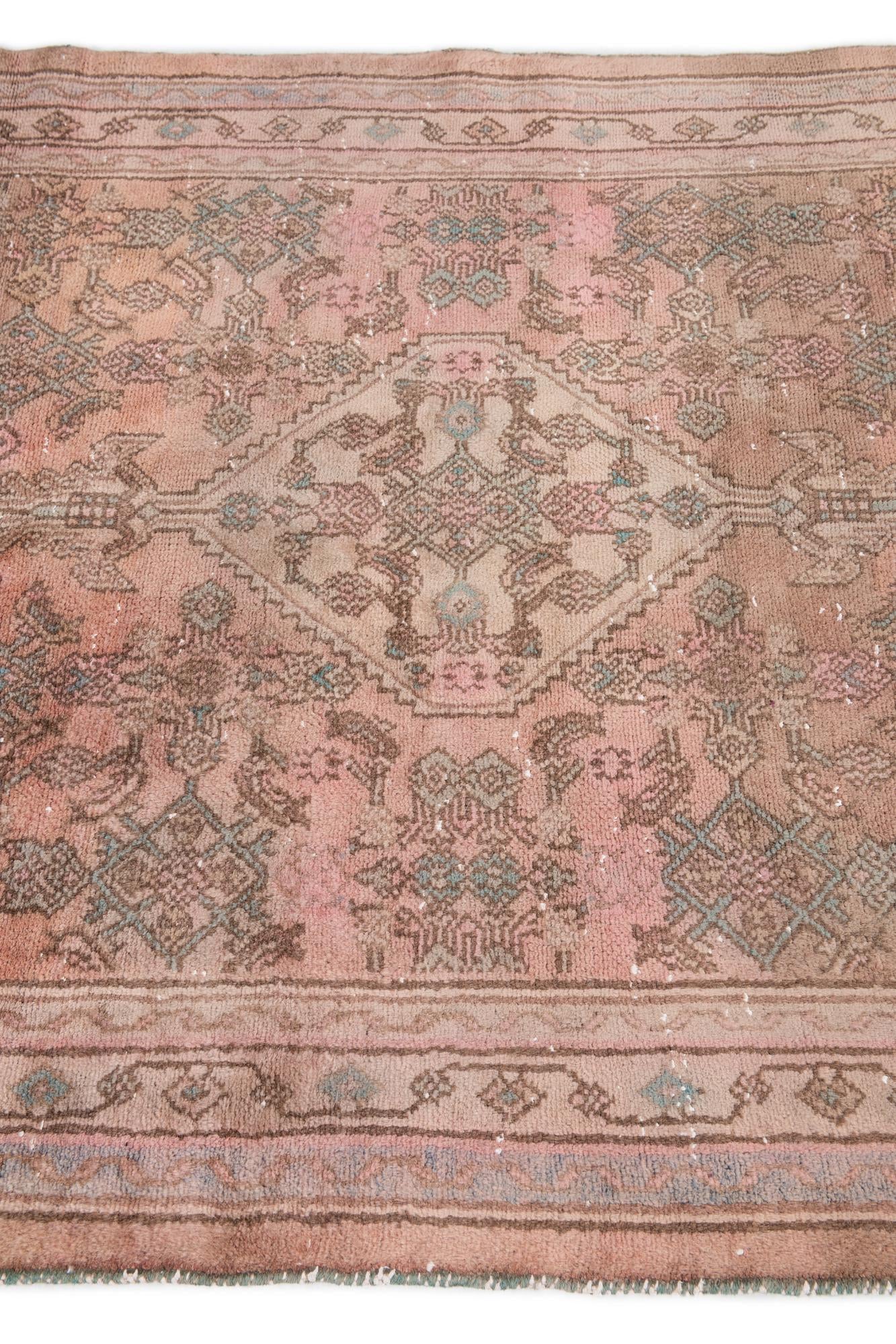 3' 9 x 9' 8 Hand Knotted Ultra Vintage Persian Wool Runner Rug