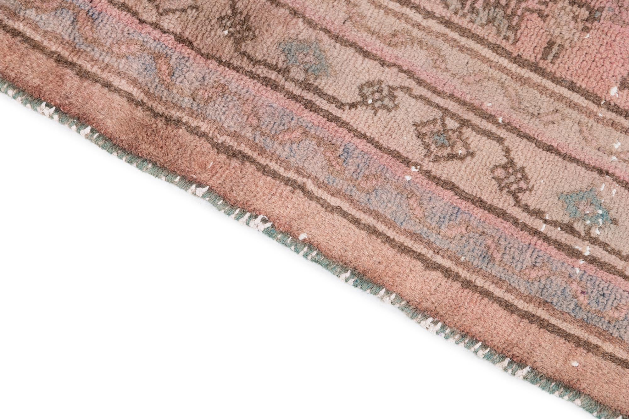 3' 9 x 9' 8 Hand Knotted Ultra Vintage Persian Wool Runner Rug