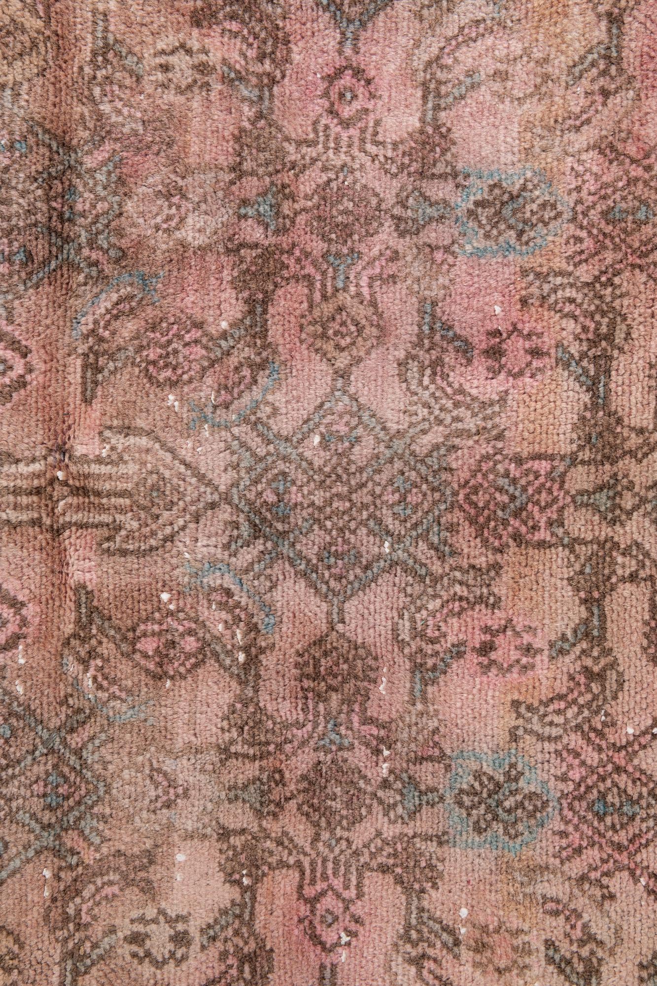 3' 9 x 9' 8 Hand Knotted Ultra Vintage Persian Wool Runner Rug