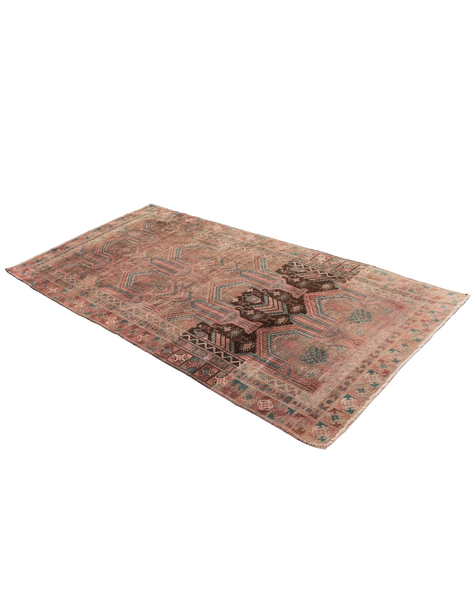 3' 7 x 7' 6 Hand Knotted Ultra Vintage Persian Wool Runner Rug