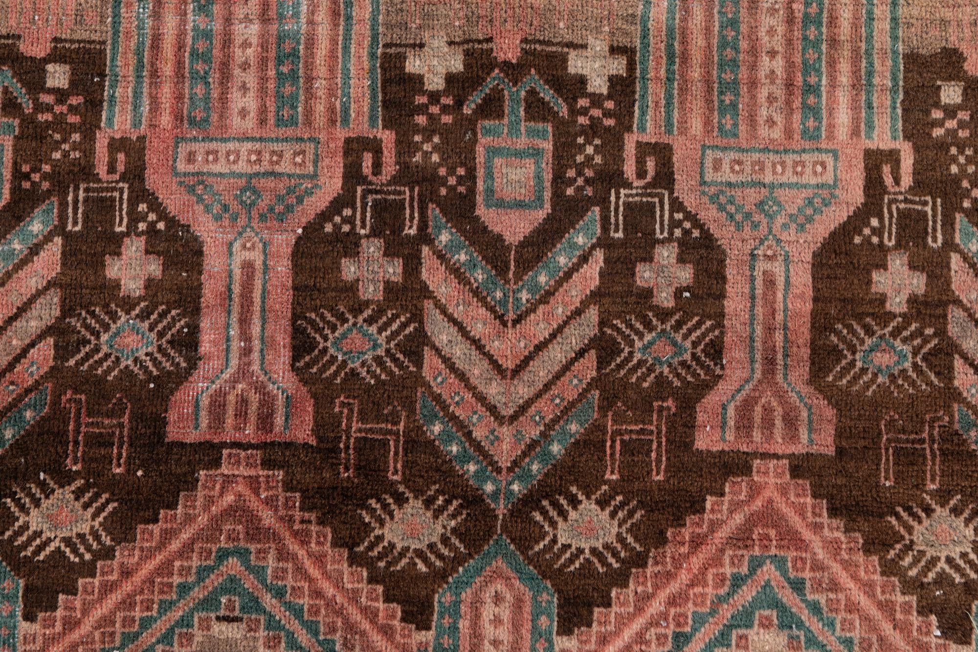 3' 7 x 7' 6 Hand Knotted Ultra Vintage Persian Wool Runner Rug