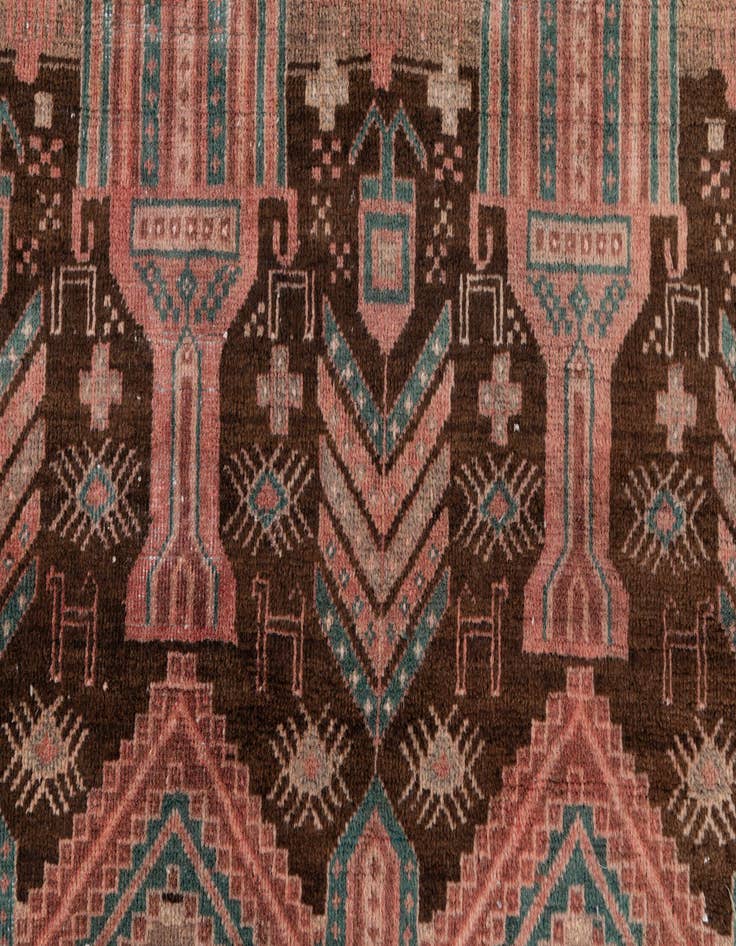 Detail image of 3' 7 x 7' 6  Hand Knotted Ultra Vintage Persian Wool Runner Rug