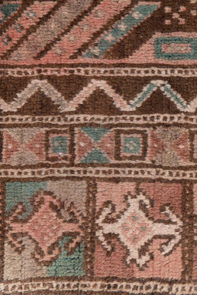 3' 7 x 7' 6 Hand Knotted Ultra Vintage Persian Wool Runner Rug