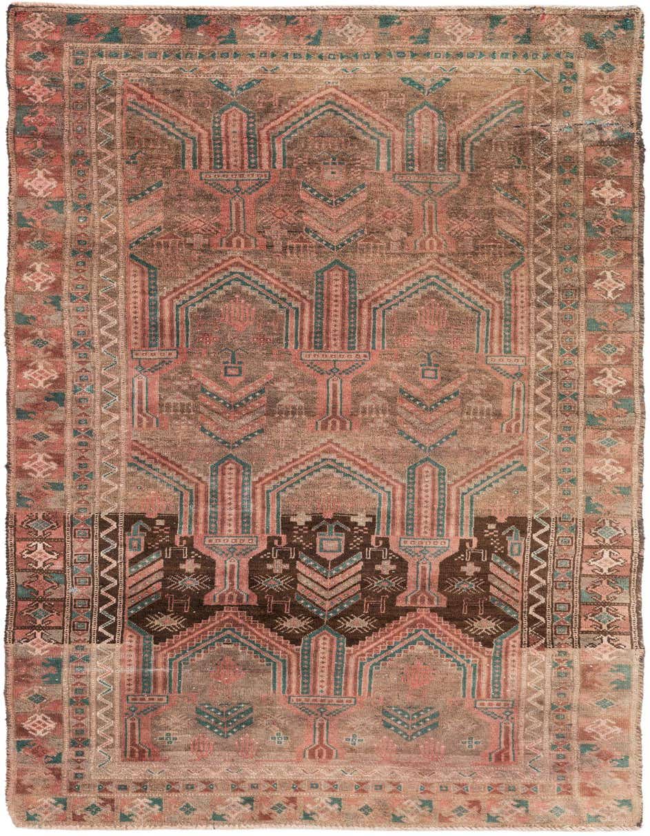 Primary image 3' 7 x 7' 6  Hand Knotted Ultra Vintage Persian Wool Runner Rug