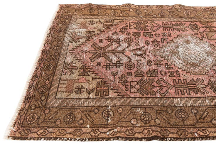 Detail image of 2' 10 x 5' 10 Hand Knotted Ultra Vintage Persian Wool Runner Rug