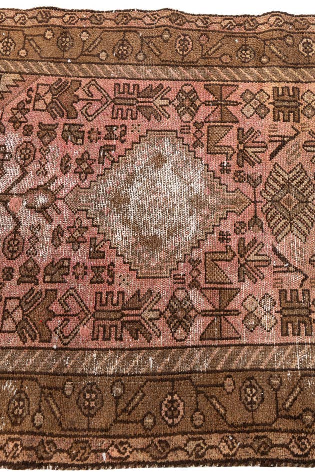 Detail image of 2' 10 x 5' 10 Hand Knotted Ultra Vintage Persian Wool Runner Rug