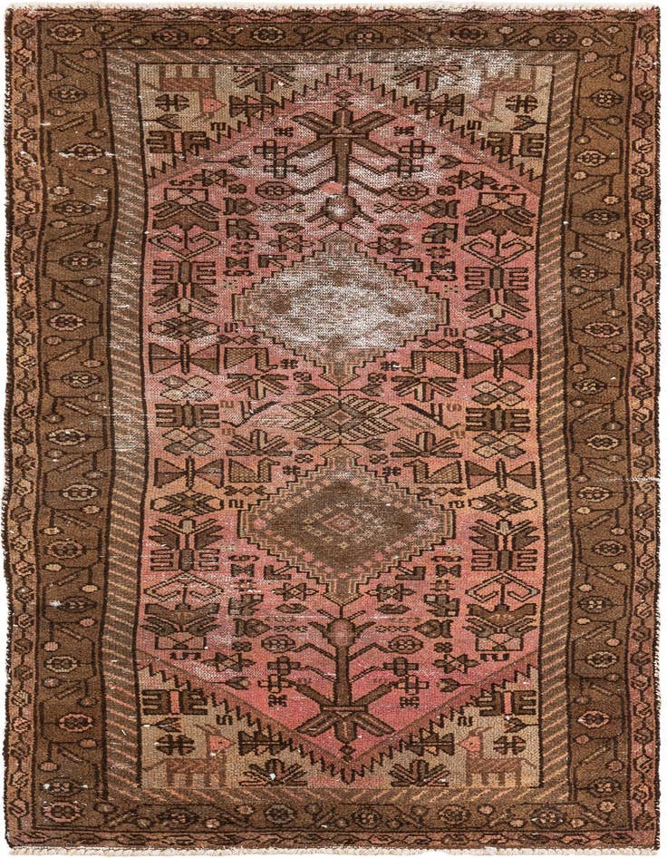Detail image of 2' 10 x 5' 10 Hand Knotted Ultra Vintage Persian Wool Runner Rug