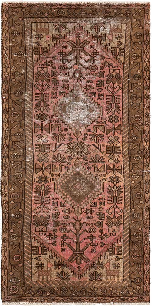 2' 10 x 5' 10 Hand Knotted Ultra Vintage Persian Wool Runner Rug