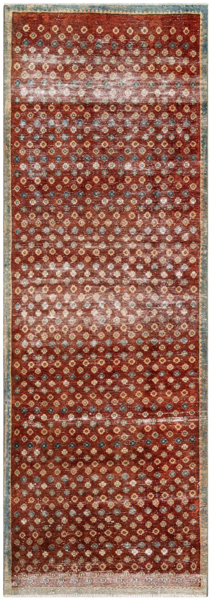 3' 3 x 9' 4 Hand Knotted Ultra Vintage Persian Wool Runner Rug