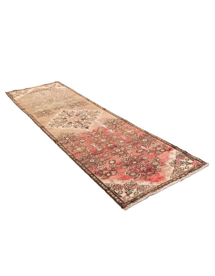 2' 9 x 9' 10 Hand Knotted Ultra Vintage Persian Wool Runner Rug