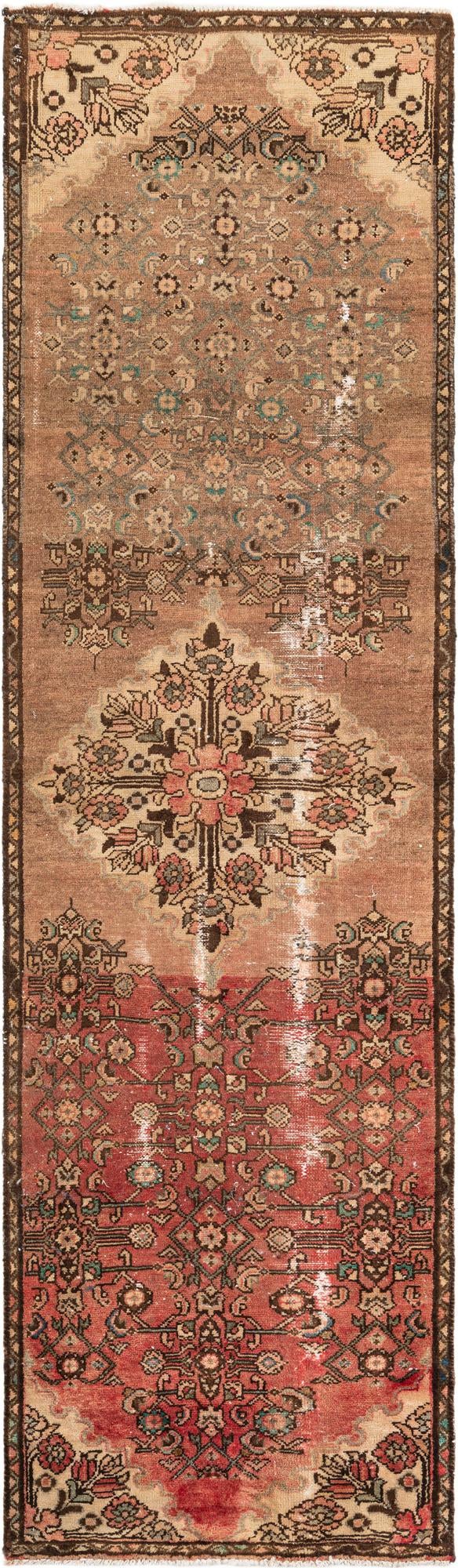 2' 9 x 9' 10 Hand Knotted Ultra Vintage Persian Wool Runner Rug