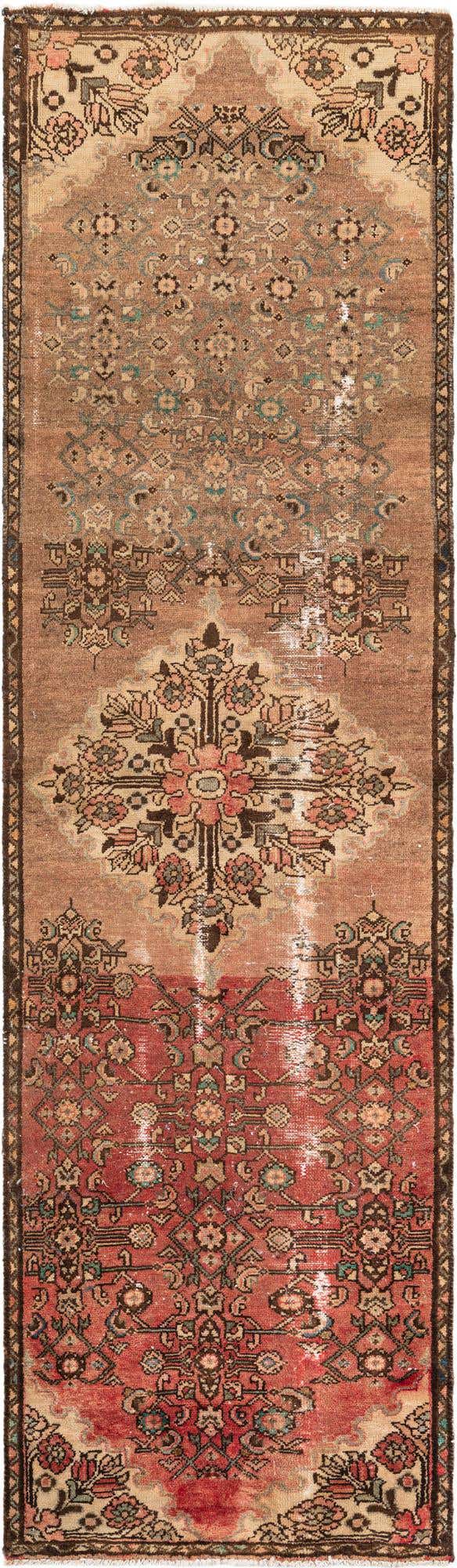2' 9 x 9' 10 Hand Knotted Ultra Vintage Persian Wool Runner Rug