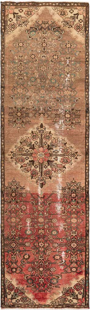 2' 9 x 9' 10 Hand Knotted Ultra Vintage Persian Wool Runner Rug