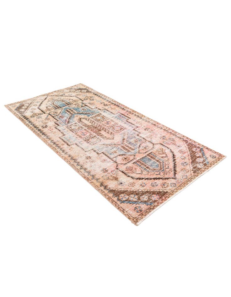 Detail image of 3' 2 x 6' 7 Hand Knotted Ultra Vintage Persian Wool Runner Rug