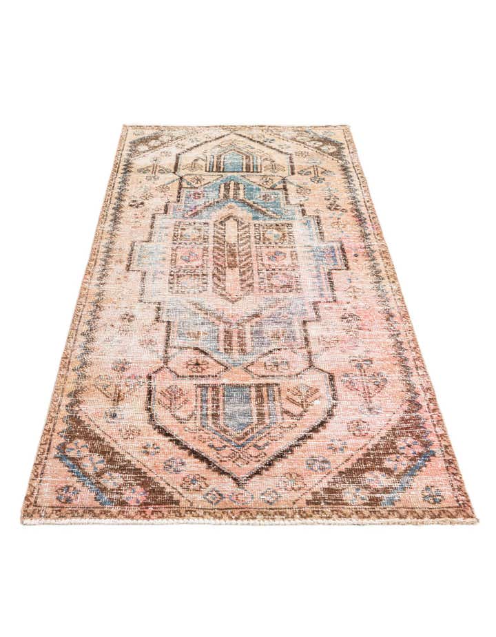 3' 2 x 6' 7 Hand Knotted Ultra Vintage Persian Wool Runner Rug