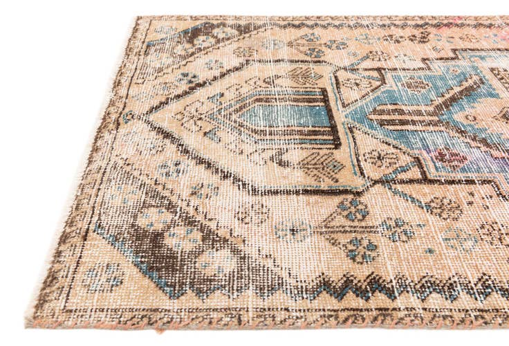 Detail image of 3' 2 x 6' 7 Hand Knotted Ultra Vintage Persian Wool Runner Rug