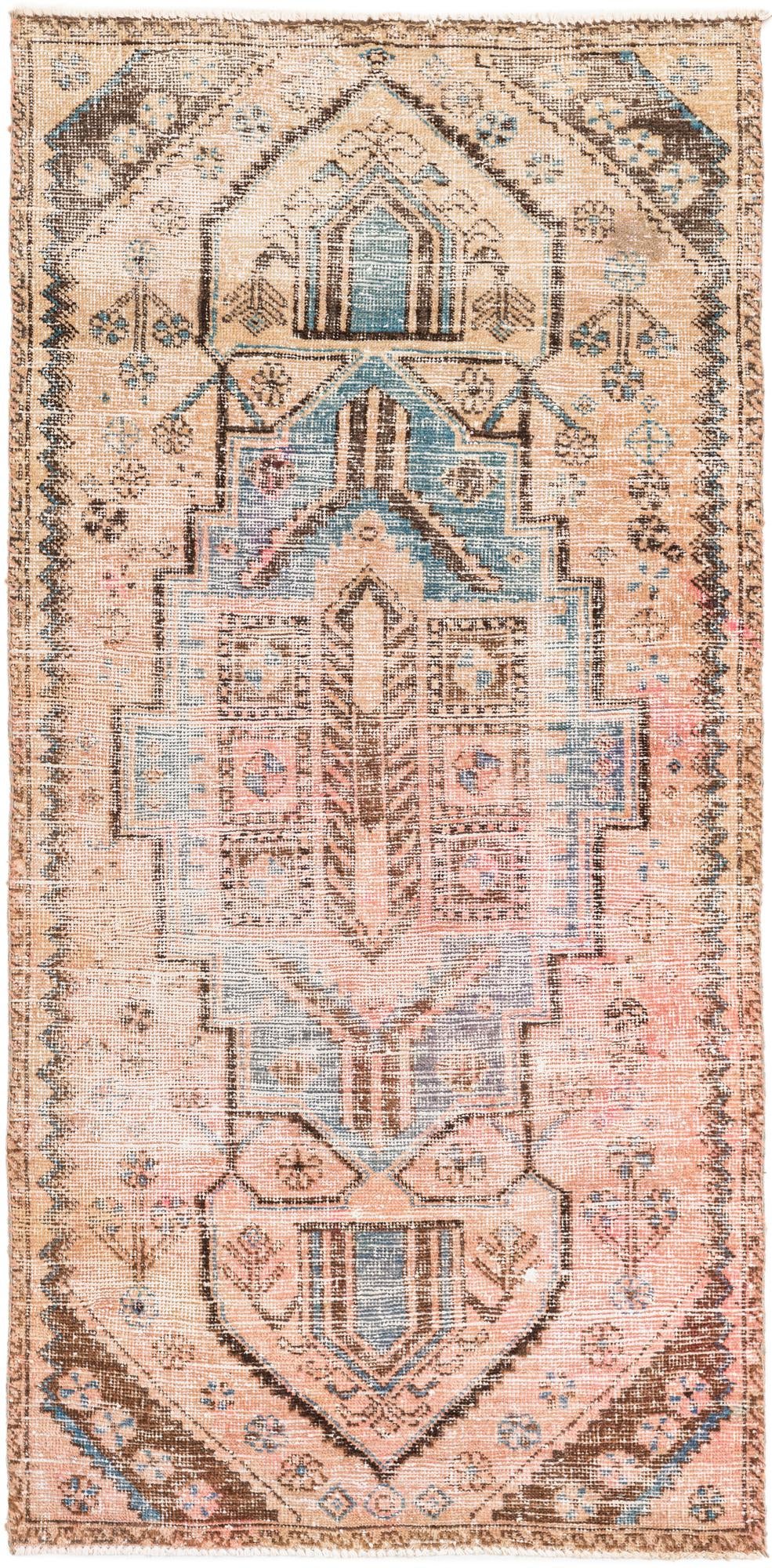 3' 2 x 6' 7 Hand Knotted Ultra Vintage Persian Wool Runner Rug