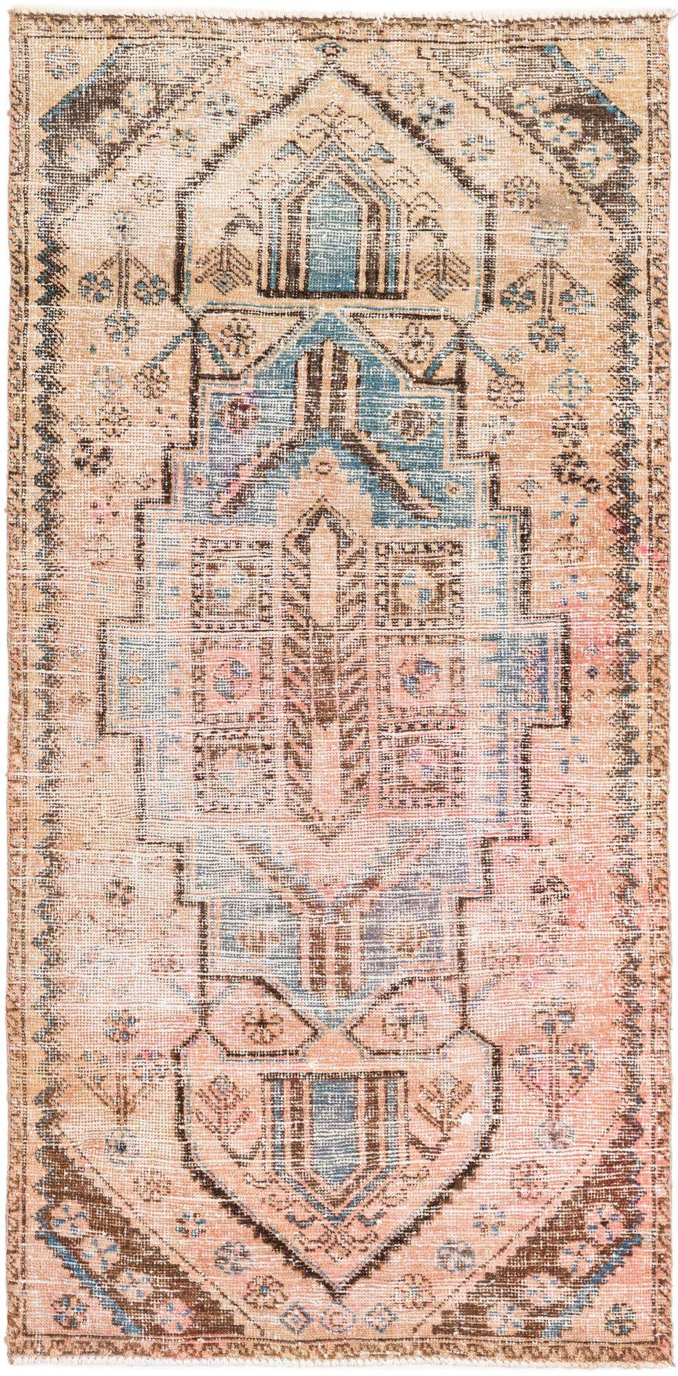 3' 2 x 6' 7 Hand Knotted Ultra Vintage Persian Wool Runner Rug