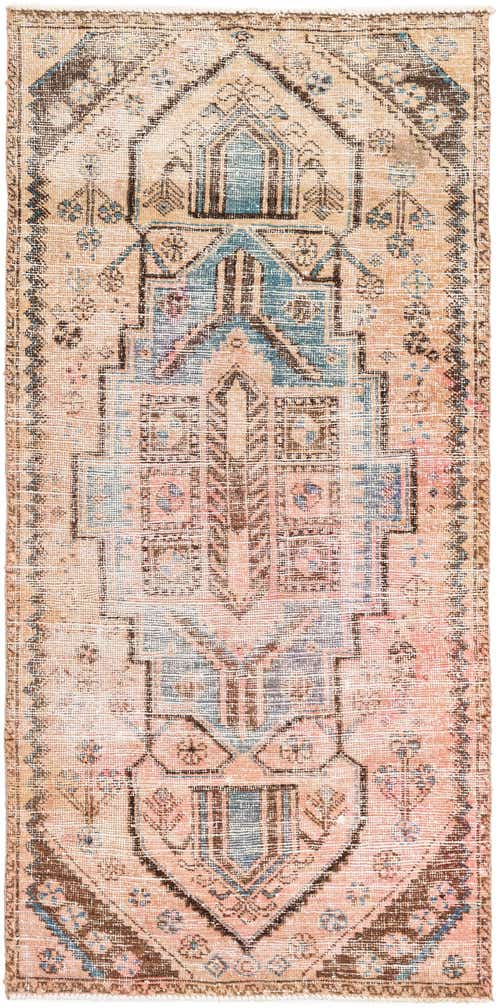 3' 2 x 6' 7 Hand Knotted Ultra Vintage Persian Wool Runner Rug