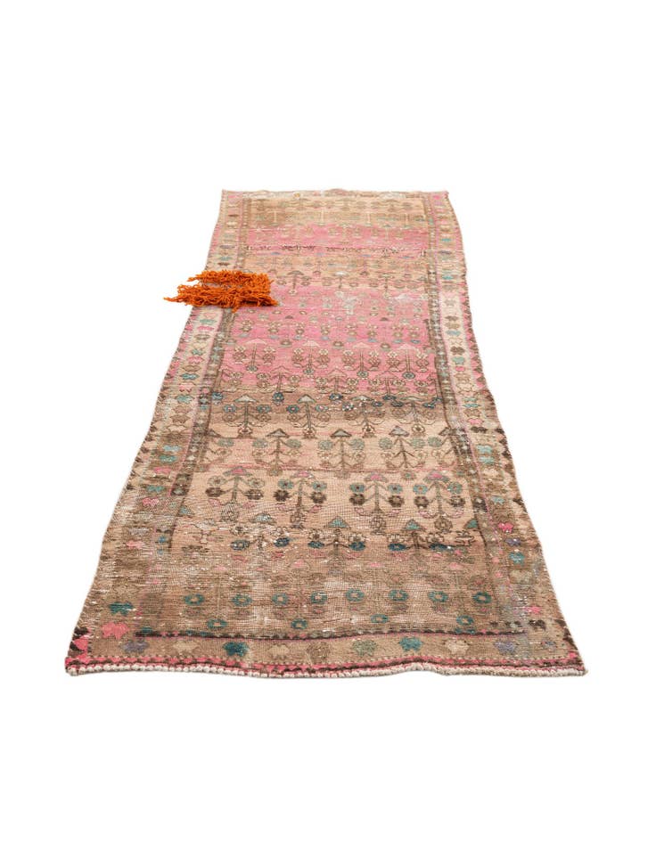 Detail image of 3' 6 x 9' 10  Hand Knotted Ultra Vintage Persian Wool Runner Rug