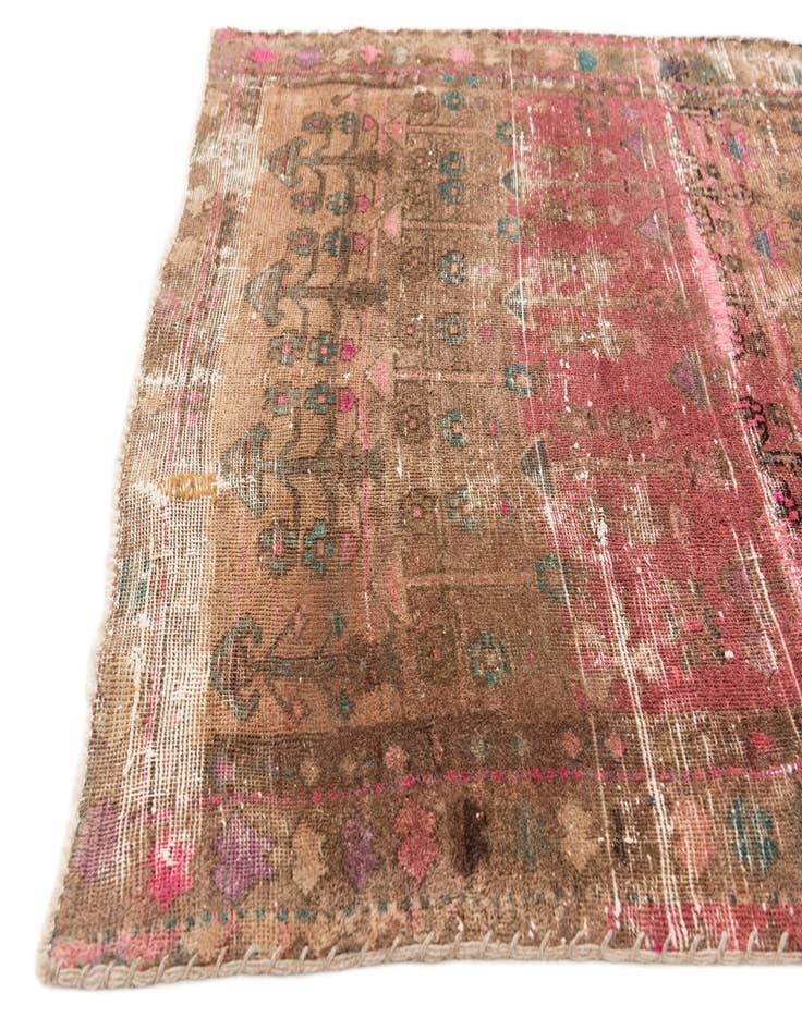Detail image of 3' 6 x 9' 10  Hand Knotted Ultra Vintage Persian Wool Runner Rug