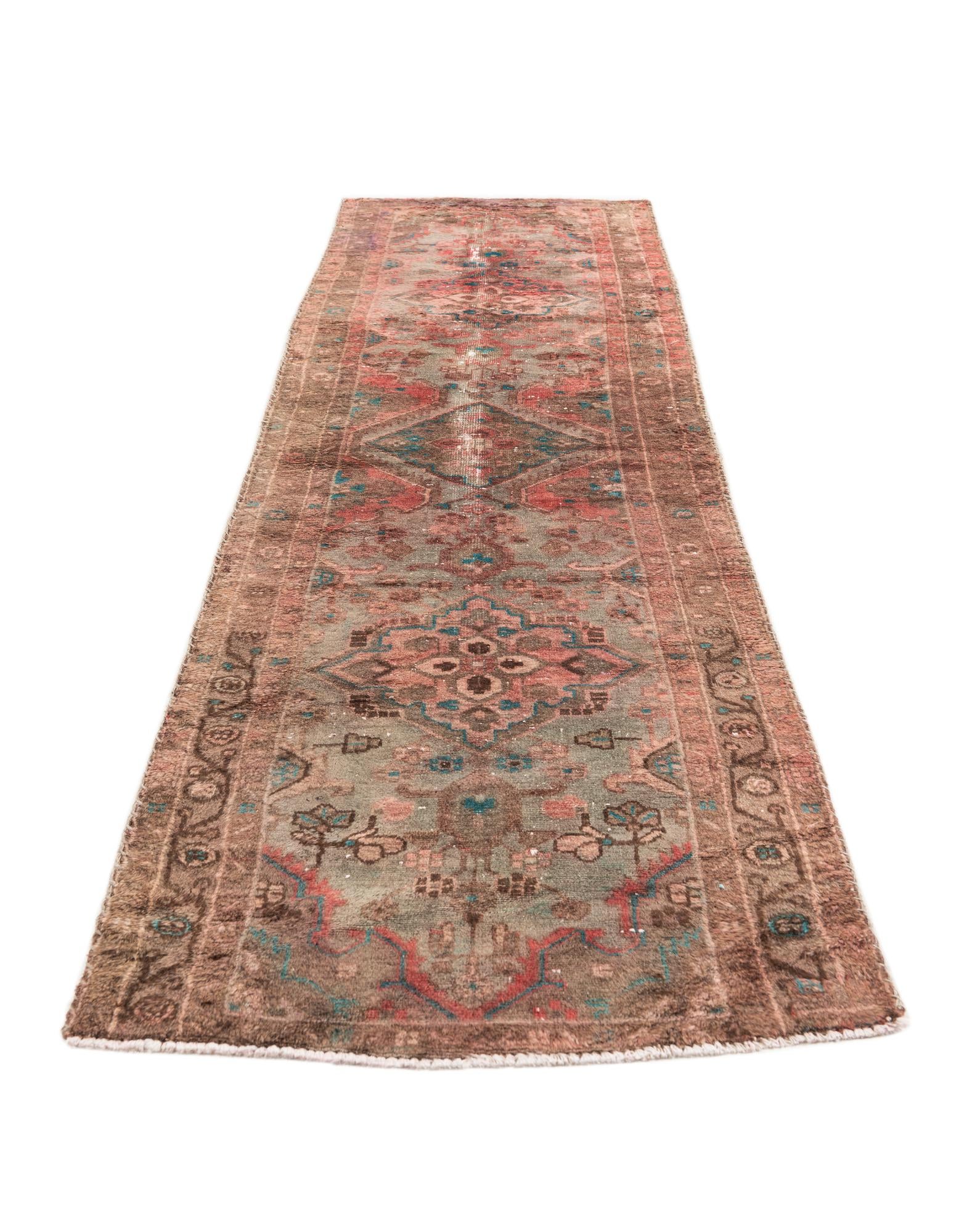 80cm x 285cm anudado a mano Ultra Vintage Alfombra Persa Lana Pasillera