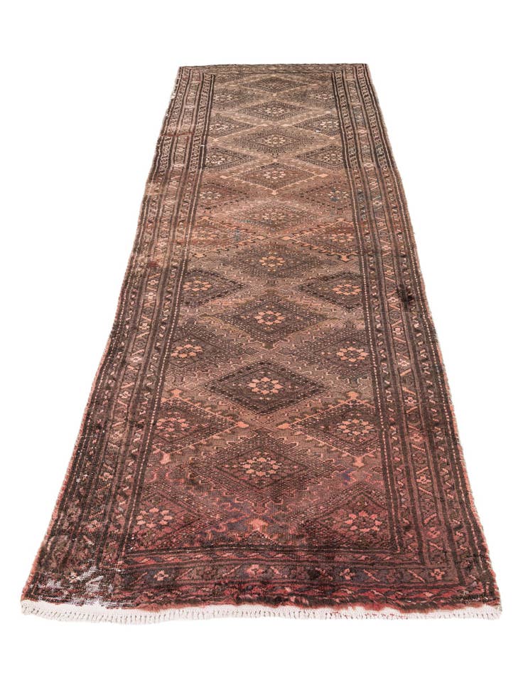 Detail image of 3' 6 x 9' 10 Hand Knotted Ultra Vintage Persian Wool Runner Rug