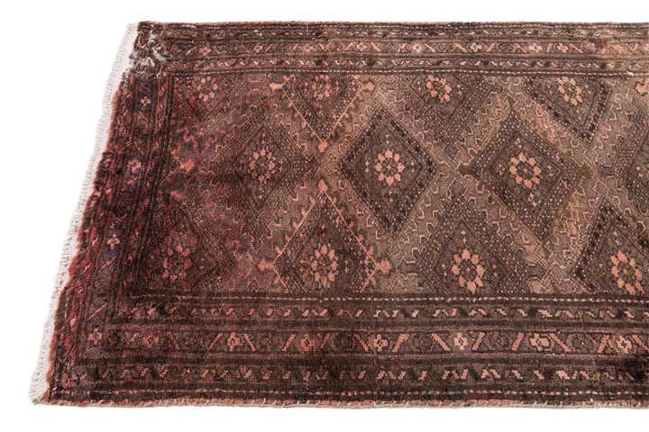 3' 6 x 9' 10 Hand Knotted Ultra Vintage Persian Wool Runner Rug