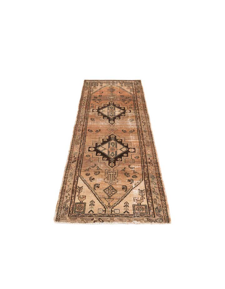3' 7 x 9' Hand Knotted Ultra Vintage Persian Wool Runner Rug